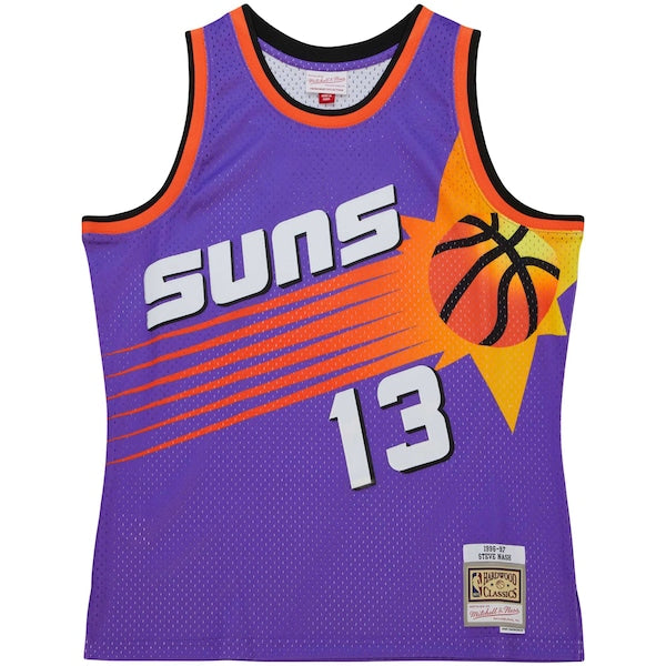Steve Nash Phoenix Suns Hardwood Classics 1996/97 Tropical Swingman Jersey - Purple - Image 2