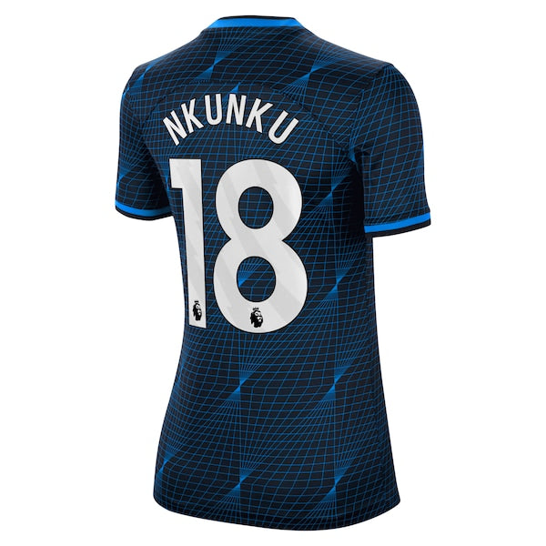 Christopher Nkunku Chelsea Nike Women's 2023/24 Away Stadium Replica Player Jersey - Navy/Blue - Image 4