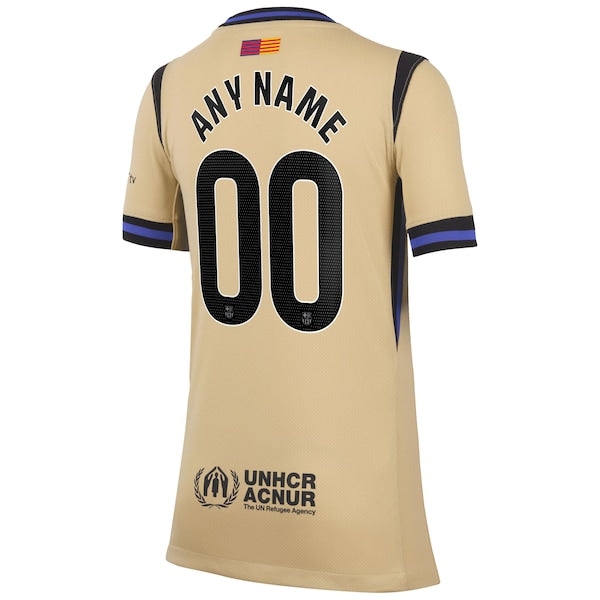 Barcelona Nike Youth 2025/26 Away Stadium Replica Custom Jersey - Gold/Blue - Image 4
