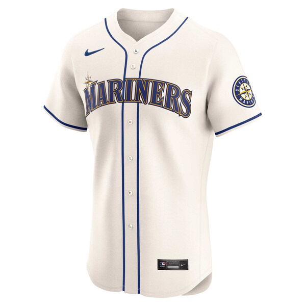 Seattle Mariners Nike Alternate Vapor Premier Elite Patch Jersey - Cream - Image 3