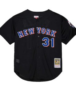 Alternative view of Mike Piazza New York Mets Cooperstown Collection 2000 Batting Practice Jersey - Black