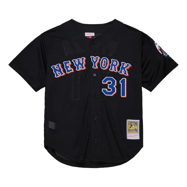 Mike Piazza New York Mets Cooperstown Collection 2000 Batting Practice Jersey - Black - Image 2