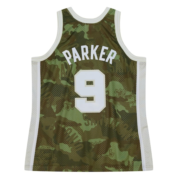 Tony Parker San Antonio Spurs Hardwood Classics 2000/01 Ghost Green Swingman Jersey - Camo - Image 3