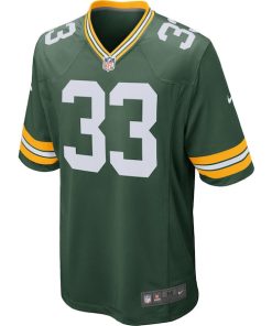 Alternative view of Aaron Jones Green Bay Packers Nike Game Jersey - Green