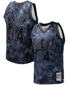 Ray Allen Milwaukee Bucks Hardwood Classics 1996/97 Tie-Dye Swingman Jersey - Black