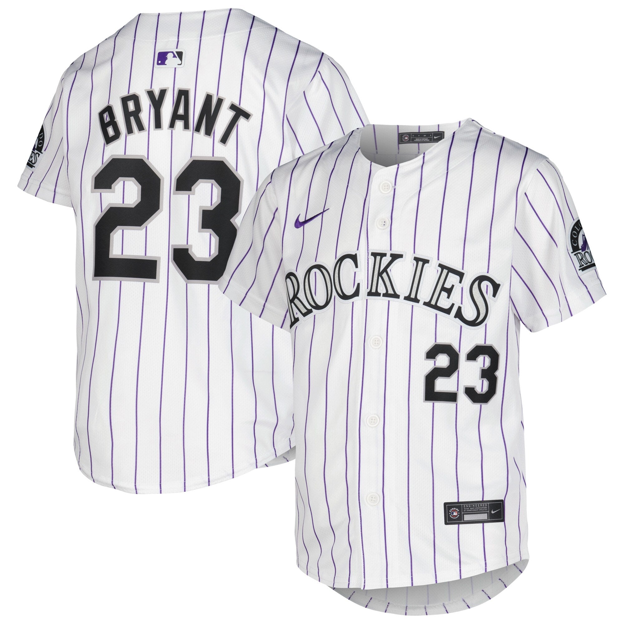 Kris Bryant Colorado Rockies Nike Youth Alternate Limited Player Jersey - Purple/White - Image 6