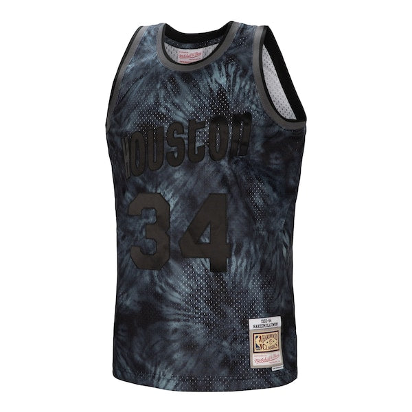 Hakeem Olajuwon Houston Rockets Hardwood Classics 1993/94 Tie-Dye Swingman Jersey - Black - Image 3