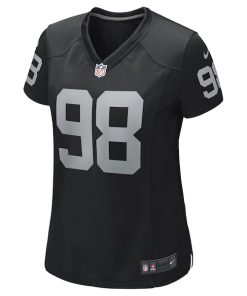 Alternative view of Maxx Crosby Las Vegas Raiders Nike Women's Jersey - Black