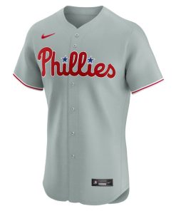 Alternative view of Trea Turner Philadelphia Phillies Nike Road Elite Player Jersey - Gray