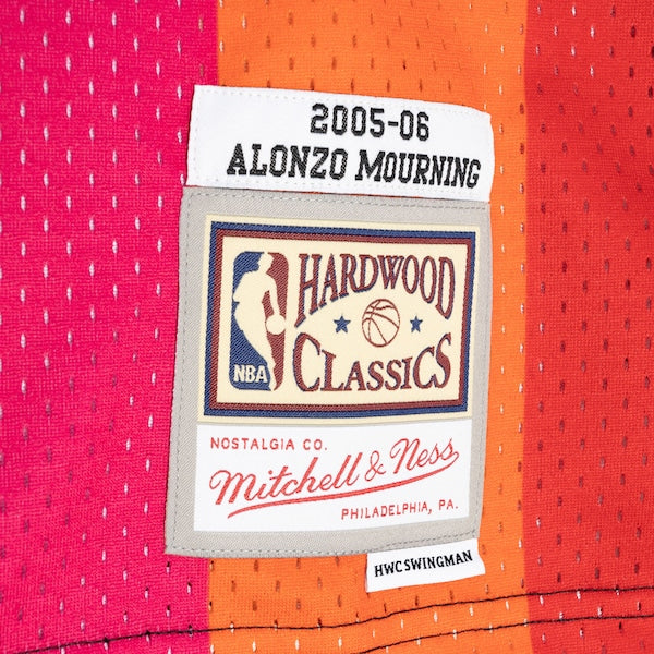 Alonzo Mourning Miami Heat Hardwood Classics 2005/06 Split Swingman Jersey - Black/Red - Image 2