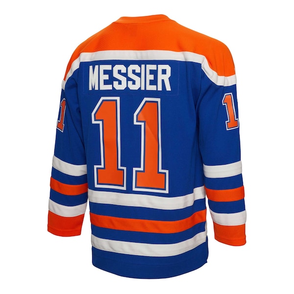 Mark Messier Edmonton Oilers Alternate Captain Patch 1986/87 Blue Line Player Jersey - Royal - Image 3
