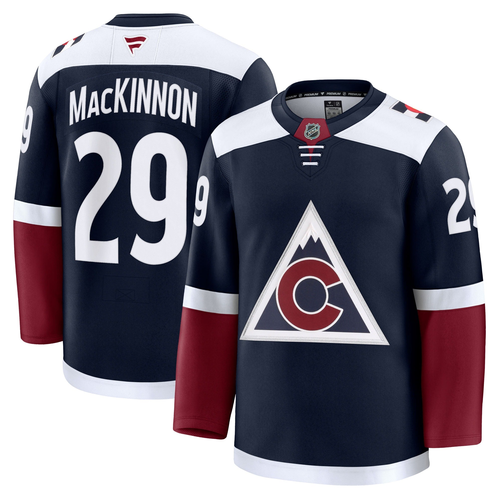 Nathan MacKinnon Colorado Avalanche Home Premium Jersey - Burgundy/White/Navy - Image 13