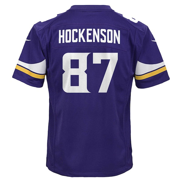 T.J. Hockenson Minnesota Vikings Nike Youth Game Jersey - Purple - Image 3