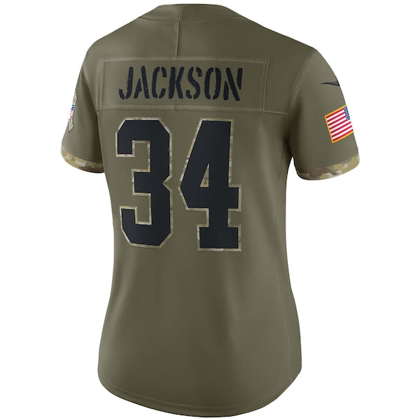 Bo Jackson Las Vegas Raiders Nike Women's 2022 Salute To Service Retired Player Limited Jersey - Olive - Image 3