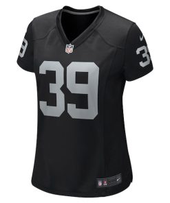 Alternative view of Nate Hobbs Las Vegas Raiders Nike Women's Game Jersey - Black