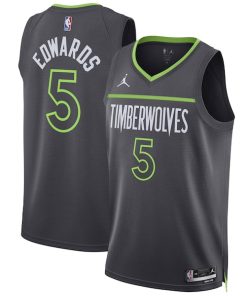Anthony Edwards Minnesota Timberwolves Jordan Brand Unisex Swingman Jersey - Statement Edition - Charcoal