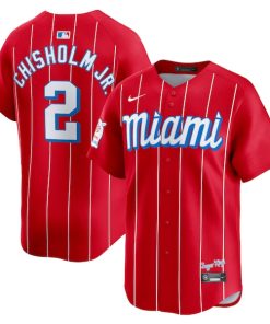 Jazz Chisholm Jr. Miami Marlins Nike City Connect Limited Player Jersey - Red