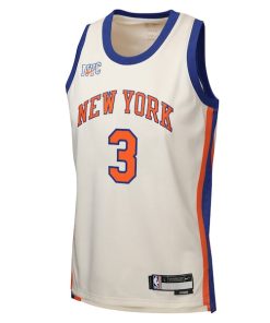 Alternative view of Josh Hart New York Knicks Nike Youth 2025/26 City Edition Swingman Jersey - Cream
