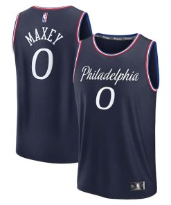 Tyrese Maxey Philadelphia 76ers  2025/26 City Edition Fast Break Jersey - Navy