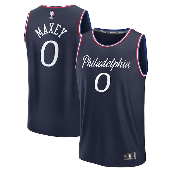 Tyrese Maxey Philadelphia 76ers 2025/26 City Edition Fast Break Jersey - Navy