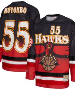 Dikembe Mutombo Atlanta Hawks  Unisex Maxxed Out Fashion Hockey Jersey - Red