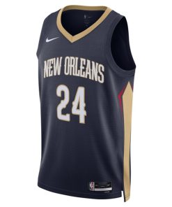 Alternative view of Jordan Hawkins New Orleans Pelicans Nike Unisex Swingman Jersey - Icon Edition - Navy