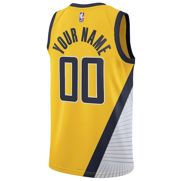 Indiana Pacers Jordan Brand Unisex 2022/23 Swingman Custom Jersey - Statement Edition - Yellow - Image 3