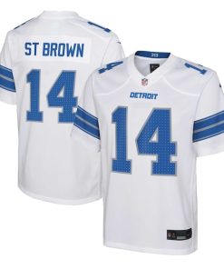 Alternative view of Amon-Ra St. Brown Detroit Lions Nike Youth Player Game Jersey - White