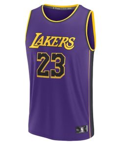 Alternative view of LeBron James Los Angeles Lakers  2022/23 Fast Break Replica Jersey - Statement Edition - Purple