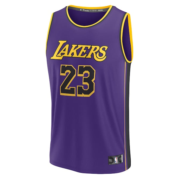 LeBron James Los Angeles Lakers 2022/23 Fast Break Replica Jersey - Statement Edition - Purple - Image 2