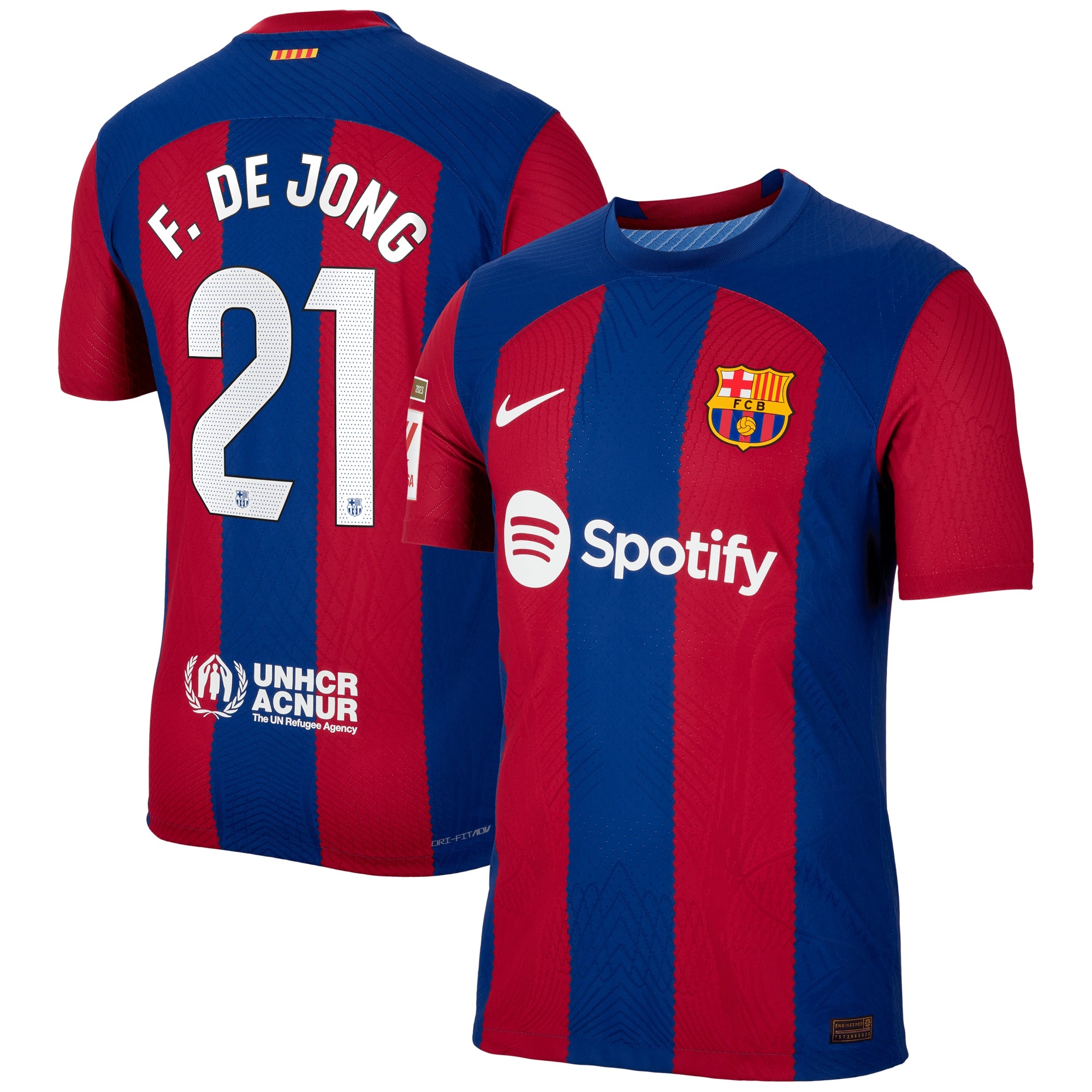 Frenkie de Jong Barcelona Nike 2023/24 Third Authentic Jersey - Aqua/Royal/White - Image 5