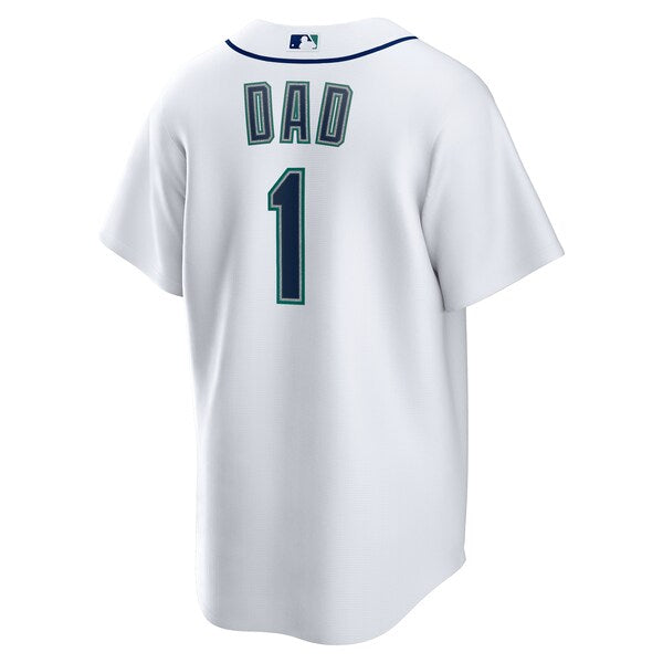 Seattle Mariners Nike #1 Dad Home Replica Jersey - White - Image 3