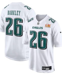 Saquon Barkley Philadelphia Eagles Nike Super Bowl LIX Fashion Game Player Jersey - Tundra White