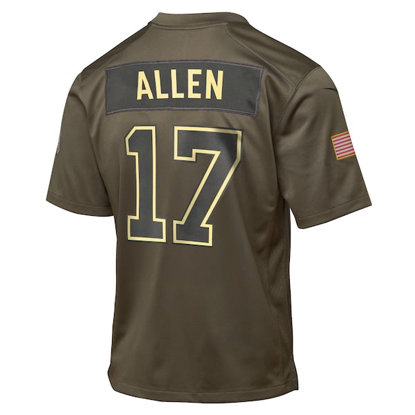 Josh Allen Buffalo Bills Nike Youth 2025 Salute to Service Game Jersey - Olive - Image 3