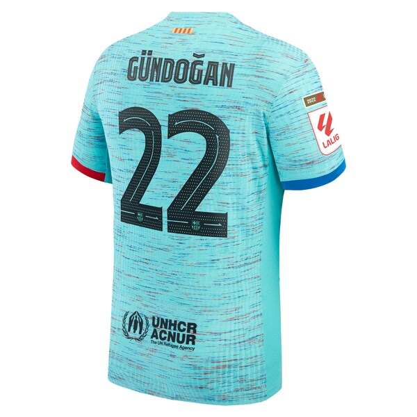 Ilkay G¨¹ndogan Barcelona Nike 2023/24 Third Authentic Jersey - Aqua/Royal/White - Image 4