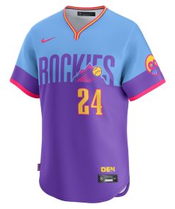 Alternative view of Ryan McMahon Colorado Rockies Nike 2025 City Connect Limited Player Jersey - Purple/Light Blue