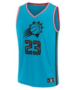 Alternative view of Cameron Johnson Phoenix Suns  Youth 2022/23 Fast Break Jersey - City Edition - Turquoise
