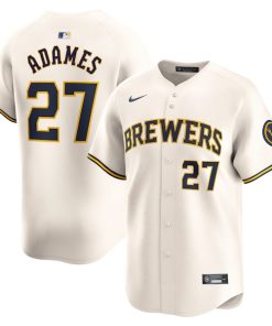 Willy Adames Milwaukee Brewers Nike Home Limited Player Jersey - Cream