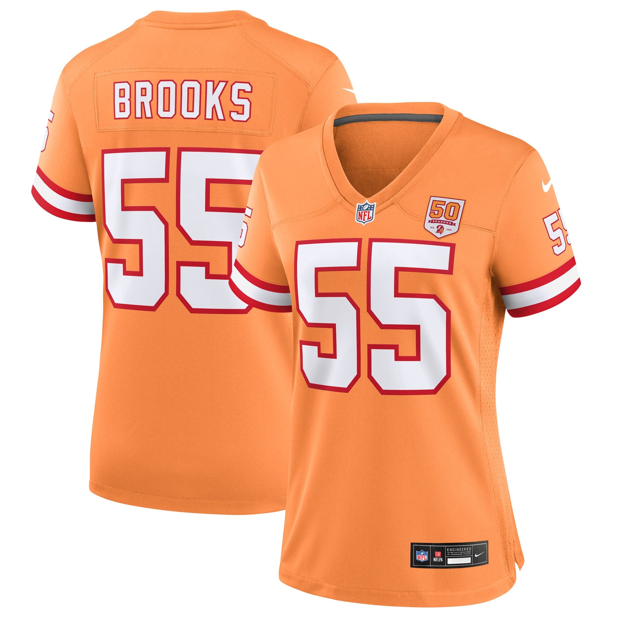 Derrick Brooks Tampa Bay Buccaneers Nike Women's 50th Anniversary Team Game Jersey - Red/Creamsicle - Image 2
