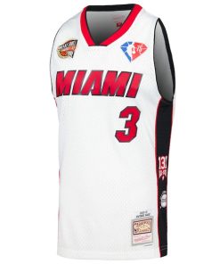 Alternative view of Dwyane Wade Miami Heat Unisex Hall of Fame Class of 2023 Throwback Swingman Jersey - White