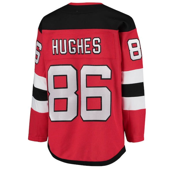 Jack Hughes New Jersey Devils Youth Home Premier Player Jersey - Red/Black - Image 5