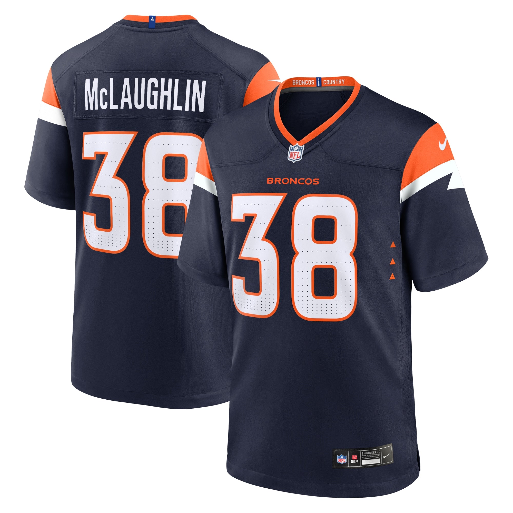 Jaleel McLaughlin Denver Broncos Nike Team Game Jersey - Orange/Navy/White - Image 10