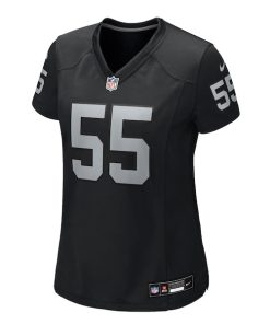 Alternative view of Cody Lindenberg Las Vegas Raiders Nike Women's Team Game Jersey -  Black
