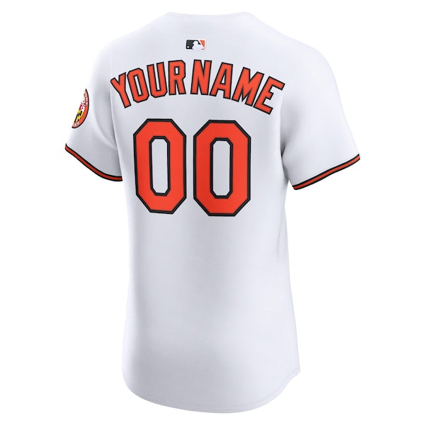 Baltimore Orioles Nike Home Elite Custom Jersey - White - Image 3