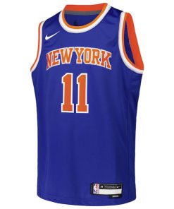 Alternative view of Jalen Brunson New York Knicks Nike Youth Swingman Jersey - Icon Edition - Blue
