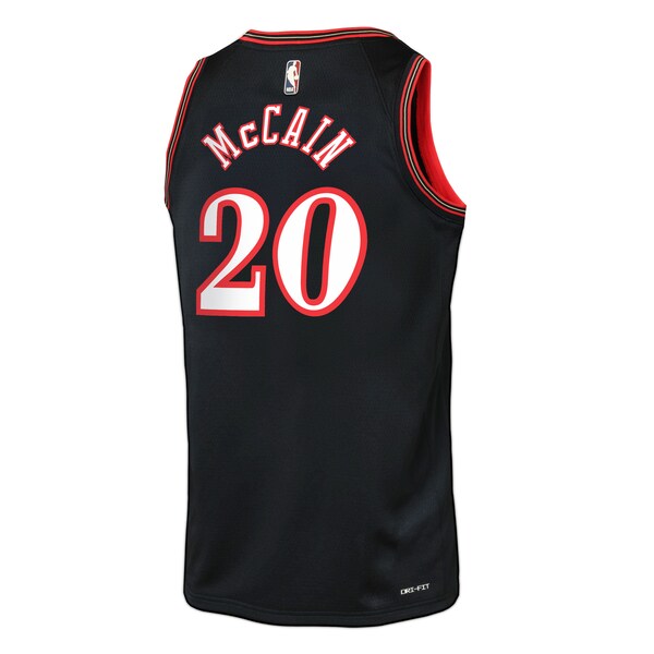 Jared McCain Philadelphia 76ers Nike Youth Swingman Jersey - Classic Edition - Black - Image 3