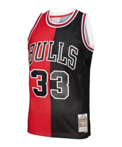 Alternative view of Scottie Pippen Chicago Bulls Hardwood Classics 1997/98 Split Swingman Jersey - Red/Black