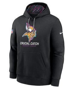 Alternative view of Minnesota Vikings Nike 2024 NFL Crucial Catch Club Pullover Hoodie - Black