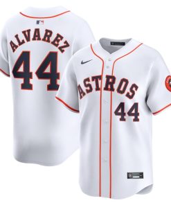 Alternative view of Yordan Alvarez Houston Astros Nike Home Limited Player Jersey - White/Gray