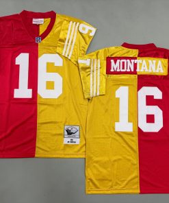 Joe Montana San Francisco 49ers Authentic Aplit  Throwback Retired Player Jersey